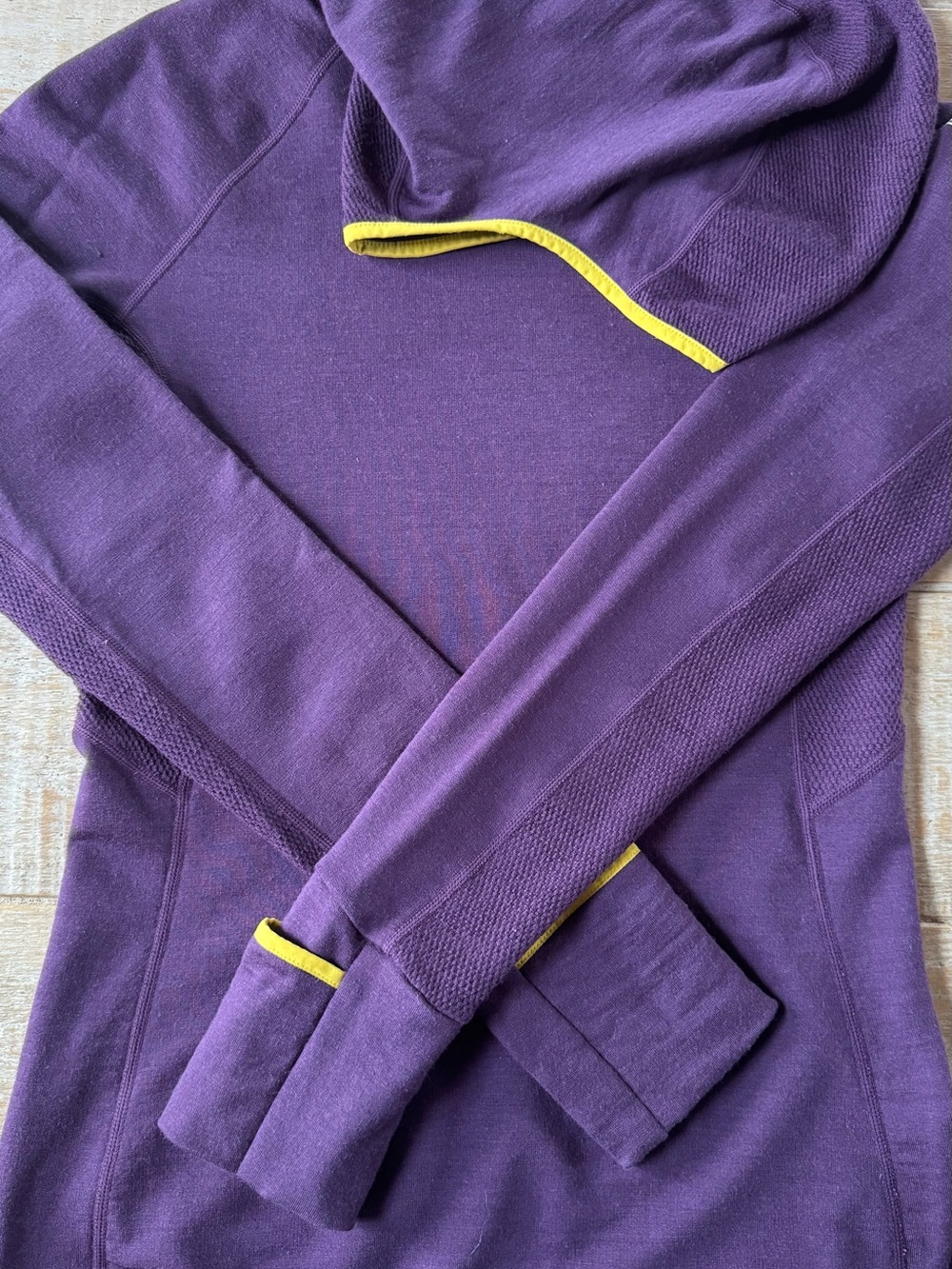 Icebreaker Merino Wool Hoodie with citrine trim